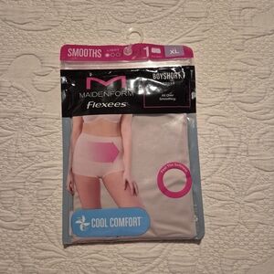 Maidenform flexees women's XL boy short light shapewear Beige NWT